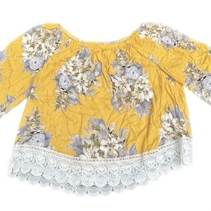 Wide neck multi color blouse